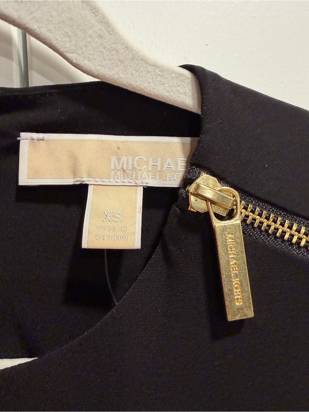 Michael Kors Black Bomber Jacket with Gold Zipper